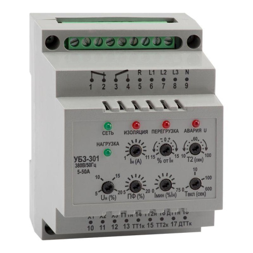 Изображение Реле защиты двигателя OptiDin УБЗ 301 5 50 УХЛ3.1 КЭАЗ 139505 